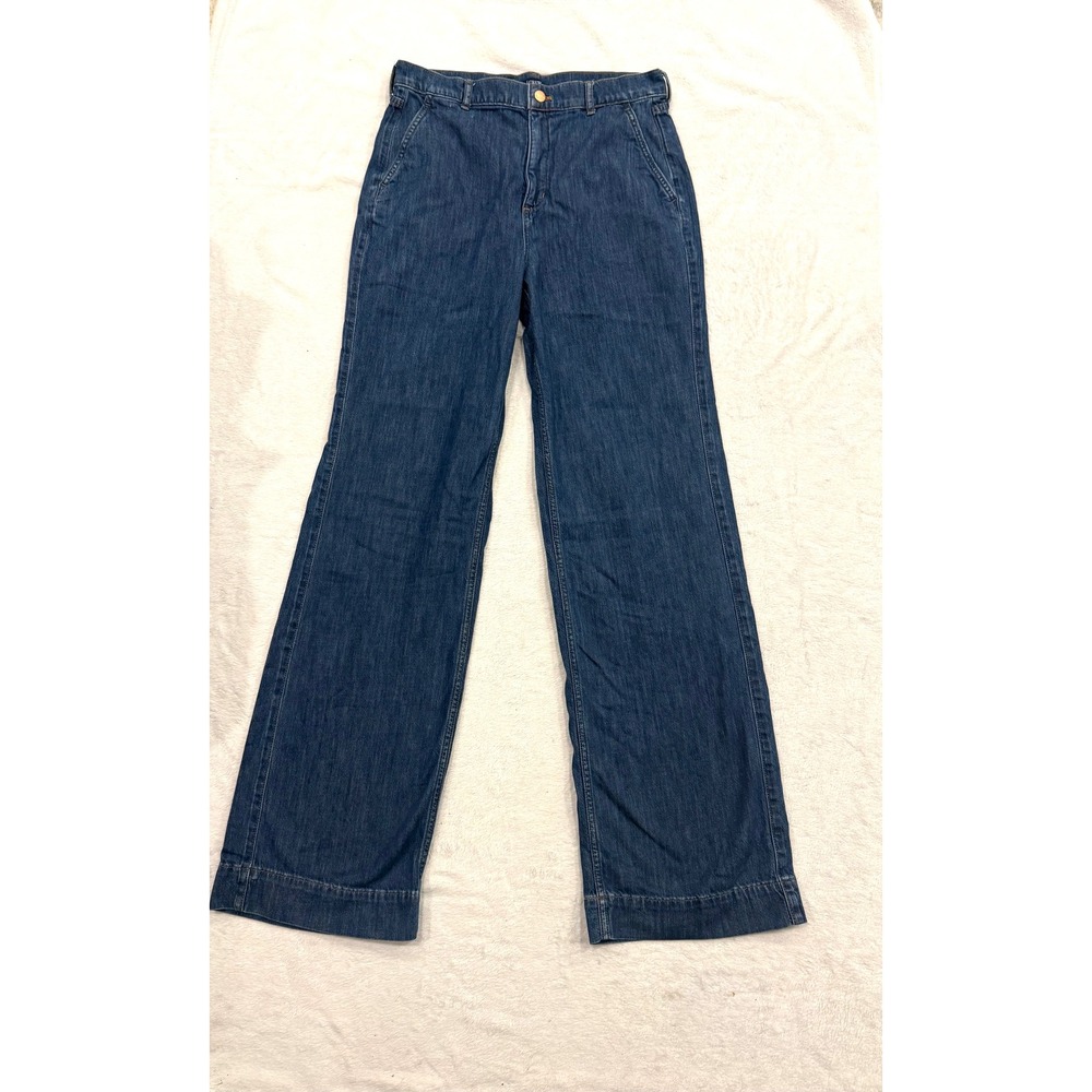 J.Crew Womens 29T Wide Leg Jeans Medium Wash High Rise Tall Denim Pants